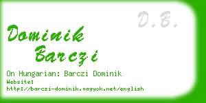 dominik barczi business card